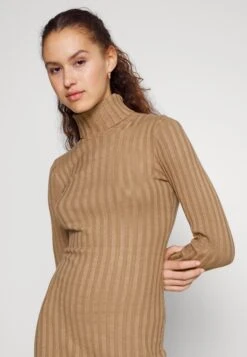 Even&Odd Rollkragen Bodycon Ripp Midi Strickkleid - Vestido De Tubo - Camel -Even&Odd 28bdbbbdfd6141aaa7ba66e3aecb273f