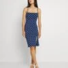 Even&Odd Strappy Mini Bodycon Dress- Vestido Ligero - Blue/White