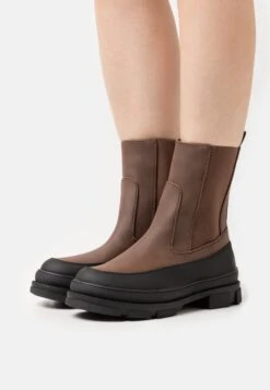 Botines Con Plataforma - Dark Brown