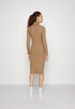 Even&Odd Rollkragen Bodycon Ripp Midi Strickkleid - Vestido De Tubo - Camel -Even&Odd 74f9281a877c47b9a211b38c065af5d0