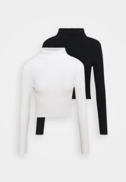 Even&Odd Cropped Turtle Neck 2 Pack - Jersey De Punto - Black/ White -Even&Odd ab80f7e617654e94a6ec0dc086796d5b