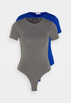 Even&Odd 2 Pack - Camiseta Básica - Blue/Mottled Dark Grey -Even&Odd c76a5faf446c4574b2a40dccc3595473