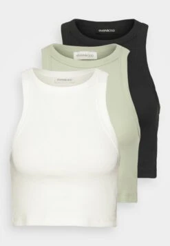 3 Pack - Top - Beige/Green/Black -Even&Odd c91860be47ff489a859a6663e87600df